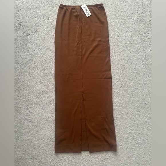 Eterne Butter Rib Emma Maxi Column Skirt Medium M Earth Brown - Picture 3 of 7